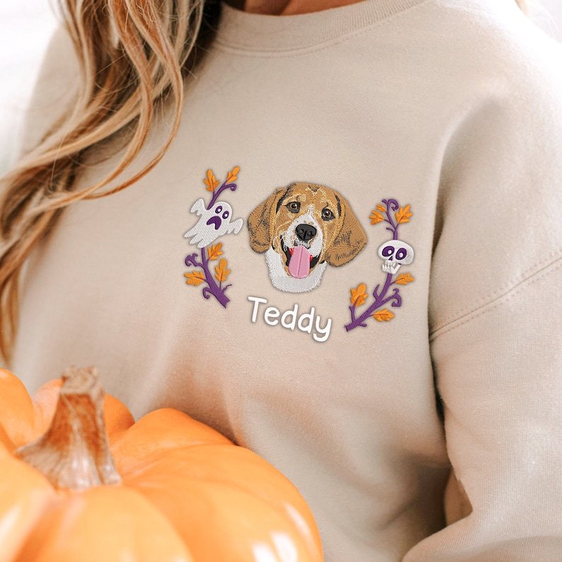 ハロウィンの雰囲気カスタムペット刺繡Tシャツ、トレーナー、パーカ-welikecustom-MJ