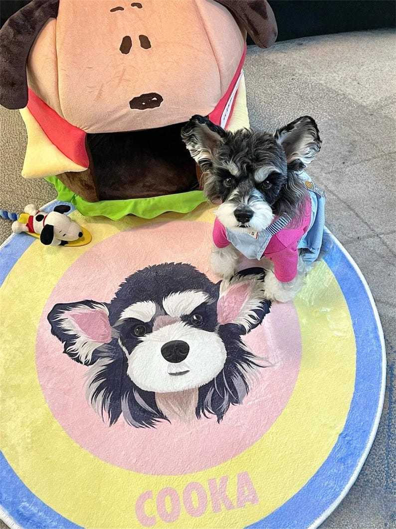 カスタムペットポートレートラグ、犬用カスタムラグ、ペットラグ、ペットへのギフト-welikecustom-MJ
