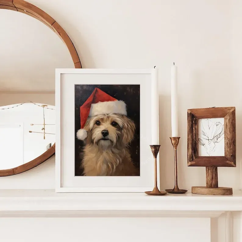 カスタムペットの写真クリスマス帽子シリーズのポートレート-welikecustom-MJ