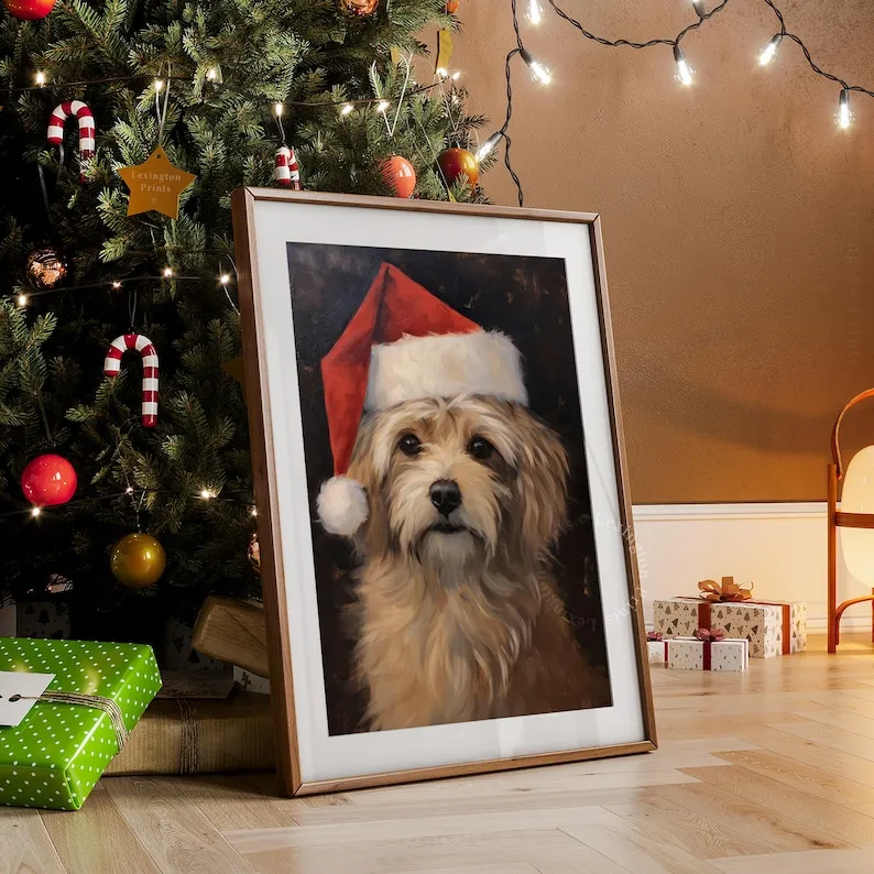 カスタムペットの写真クリスマス帽子シリーズのポートレート-welikecustom-MJ