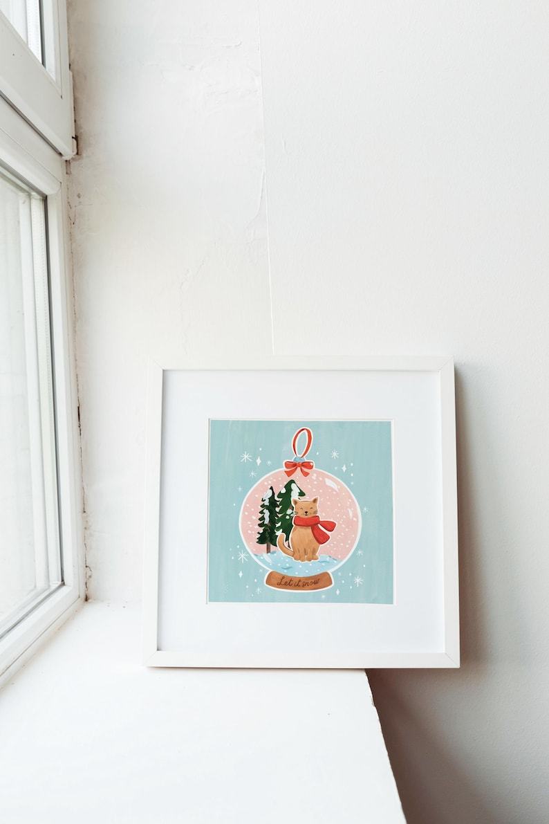 漫画スタイルのクリスマスボール - カスタムペットの写真ポートレート-welikecustom-MJ