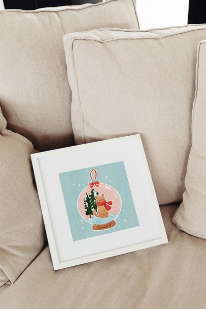 漫画スタイルのクリスマスボール - カスタムペットの写真ポートレート-welikecustom-MJ