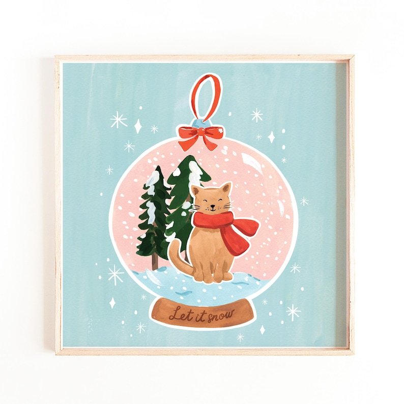 漫画スタイルのクリスマスボール - カスタムペットの写真ポートレート-welikecustom-MJ