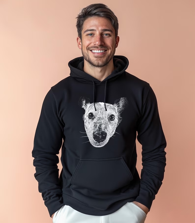 モノトーン調ペット写真Tシャツ/スウェット/パーカー - シンプルに映える愛犬・愛猫