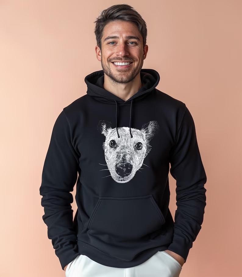 モノトーン調ペット写真Tシャツ/スウェット/パーカー - シンプルに映える愛犬・愛猫