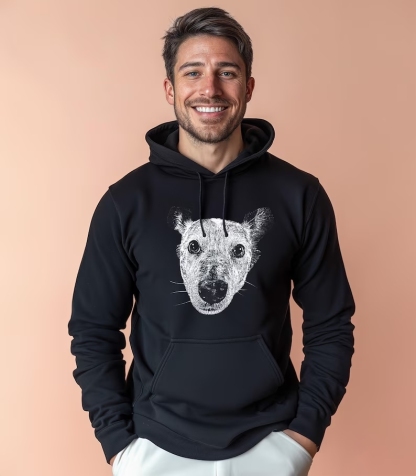 モノトーン調ペット写真Tシャツ/スウェット/パーカー - シンプルに映える愛犬・愛猫