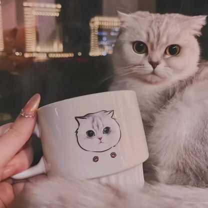 手描きのペットの肖像のカスタムコーヒーカップ、写真の手描きのペットの肖像のカップ、箇性的なペットの絵画カップ-welikecustom-MJ
