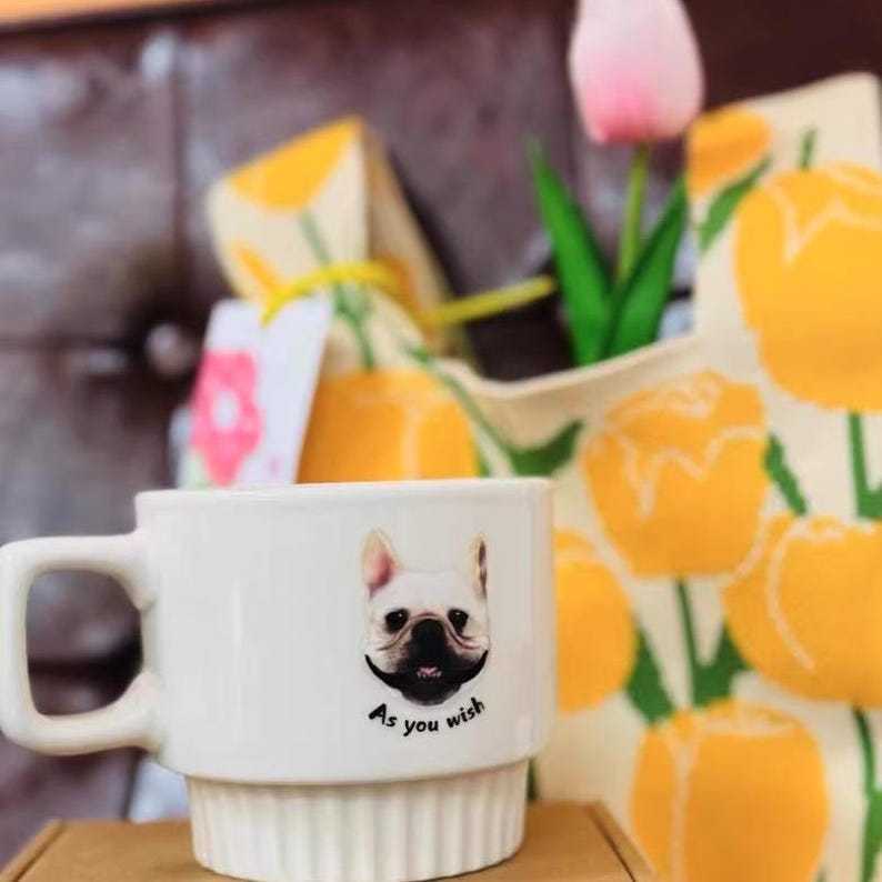 手描きのペットの肖像のカスタムコーヒーカップ、写真の手描きのペットの肖像のカップ、箇性的なペットの絵画カップ-welikecustom-MJ