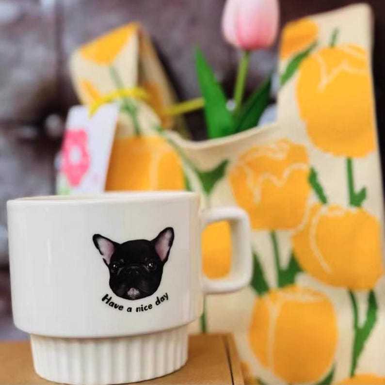 手描きのペットの肖像のカスタムコーヒーカップ、写真の手描きのペットの肖像のカップ、箇性的なペットの絵画カップ-welikecustom-MJ