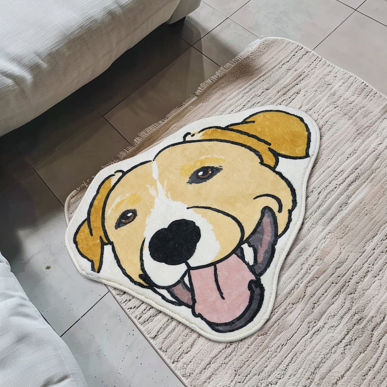 カスタムペットポートレートラグ、犬用カスタムラグ、ペットラグ、ペットへのギフト-welikecustom-MJ