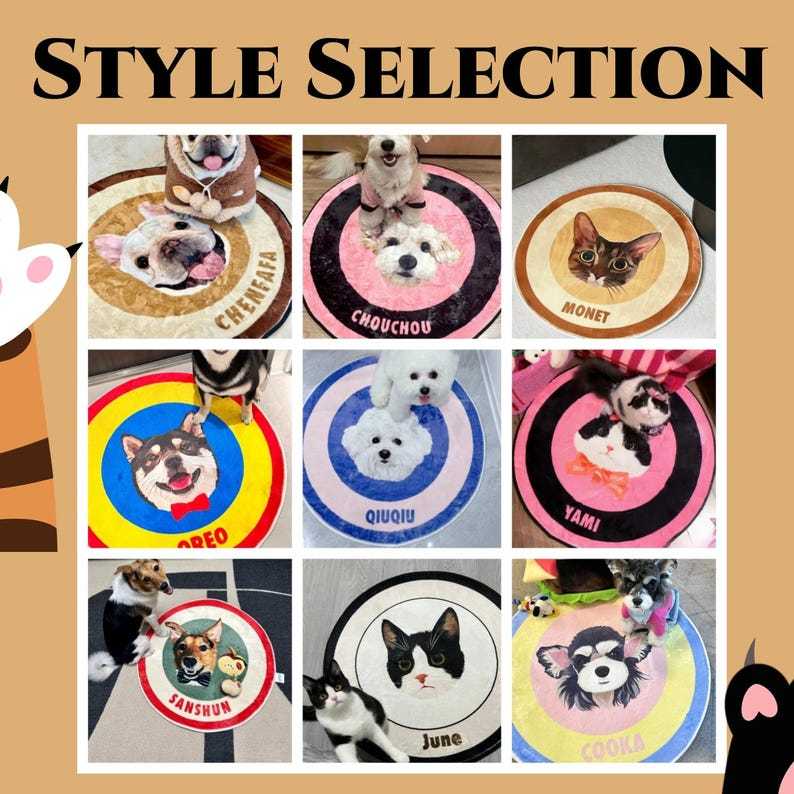 カスタムペットポートレートラグ、犬用カスタムラグ、ペットラグ、ペットへのギフト-welikecustom-MJ