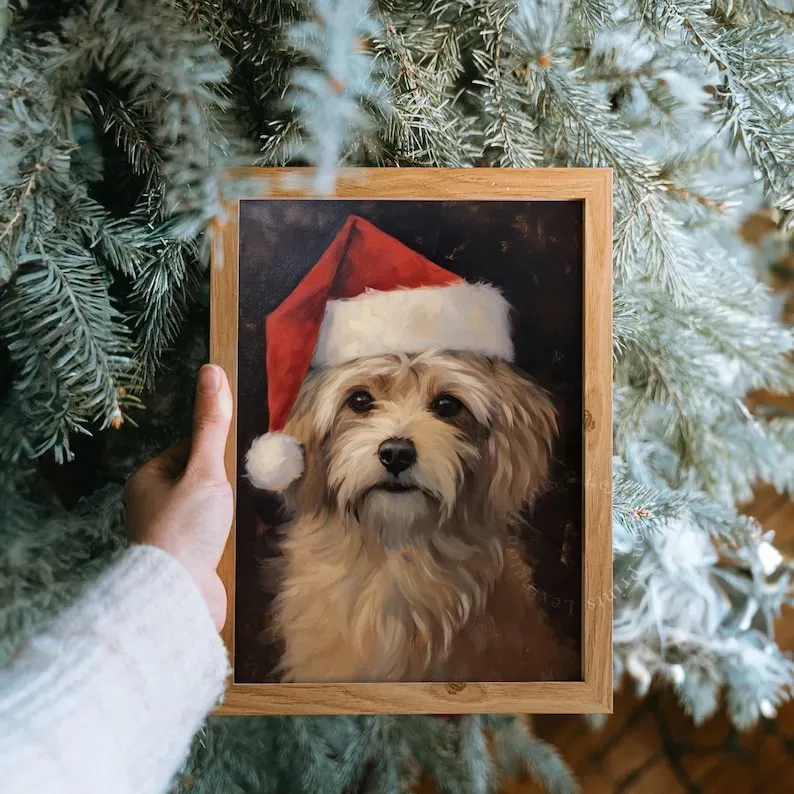 カスタムペットの写真クリスマス帽子シリーズのポートレート-welikecustom-MJ