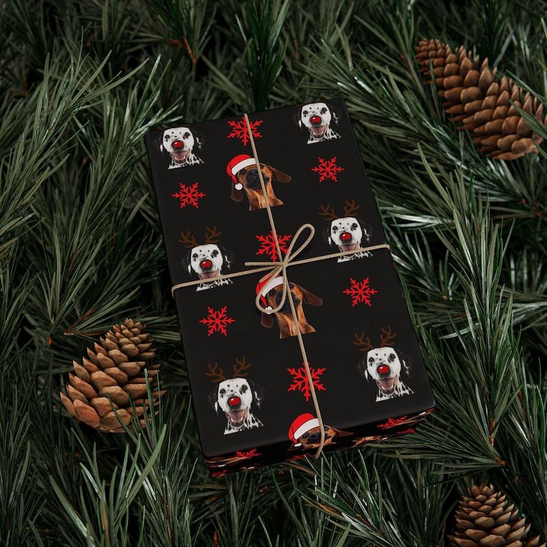 カスタマイズされたペットの写真クリスマスをテーマにした包装紙 (6 枚)-welikecustom-MJ