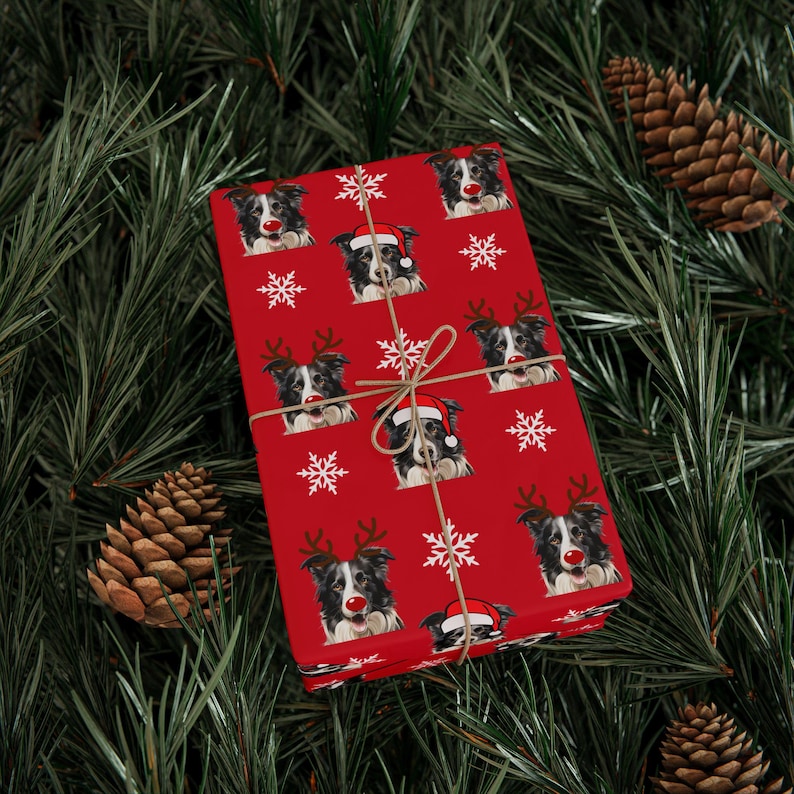 カスタマイズされたペットの写真クリスマスをテーマにした包装紙 (6 枚)-welikecustom-MJ