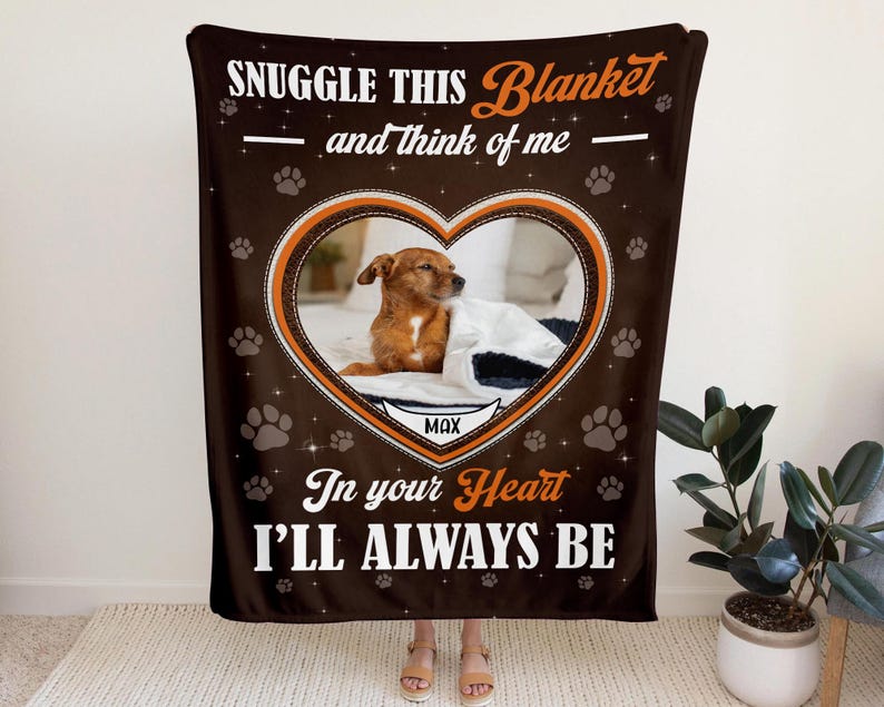 パーソナライズされた犬の写真入りブランケット、写真入りペットブランケット、ペットの追悼ギフト、ペットロスギフト、-welikecustom-MJ