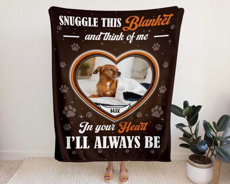 パーソナライズされた犬の写真入りブランケット、写真入りペットブランケット、ペットの追悼ギフト、ペットロスギフト、-welikecustom-MJ