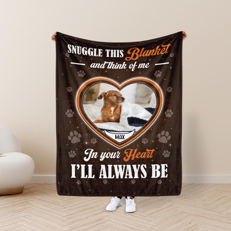 パーソナライズされた犬の写真入りブランケット、写真入りペットブランケット、ペットの追悼ギフト、ペットロスギフト、-welikecustom-MJ