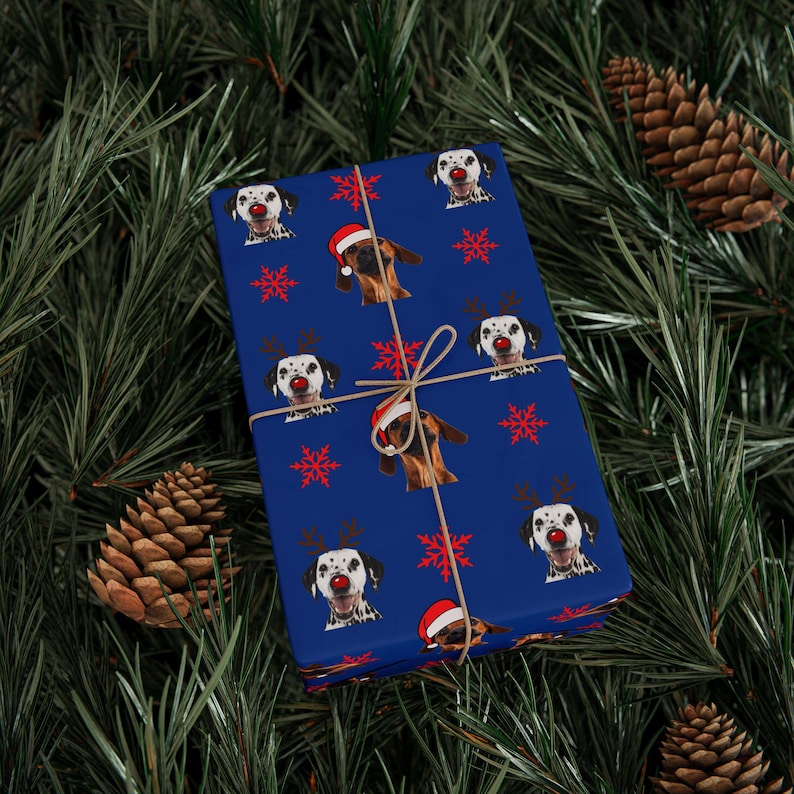 カスタマイズされたペットの写真クリスマスをテーマにした包装紙 (6 枚)-welikecustom-MJ