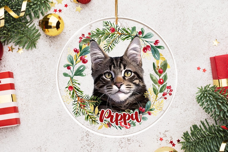 カスタマイズされたペットの写真クリスマスリーススタイルの透明アクリルペンダント-welikecustom-MJ