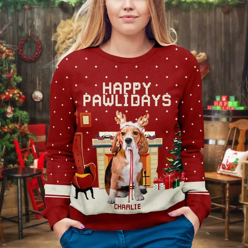 カスタマイズされたペットの写真クリスマスコレクションニットセーター-WLC11062-welikecustom-MJ