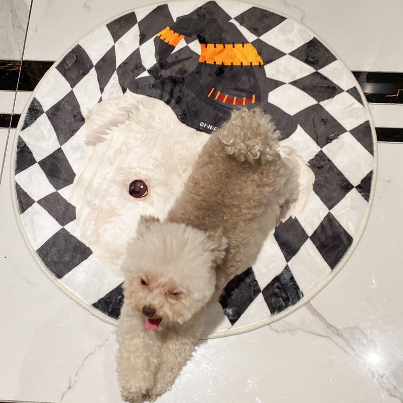 カスタムペット写真ラウンドラグホームデコレーション、パーソナライズされたペットメモリアルギフト-welikecustom-MJ