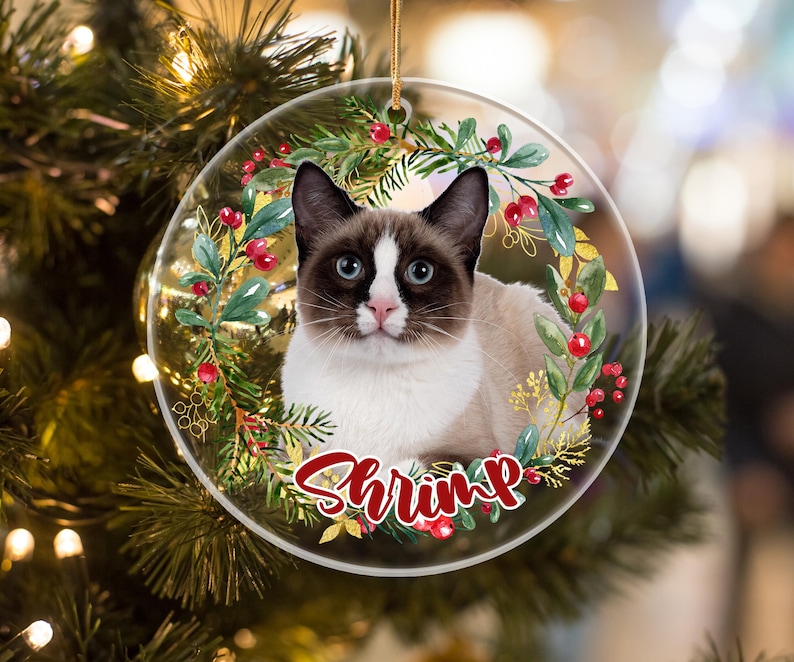 カスタマイズされたペットの写真クリスマスリーススタイルの透明アクリルペンダント-welikecustom-MJ