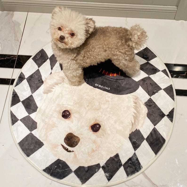 カスタムペット写真ラウンドラグホームデコレーション、パーソナライズされたペットメモリアルギフト-welikecustom-MJ