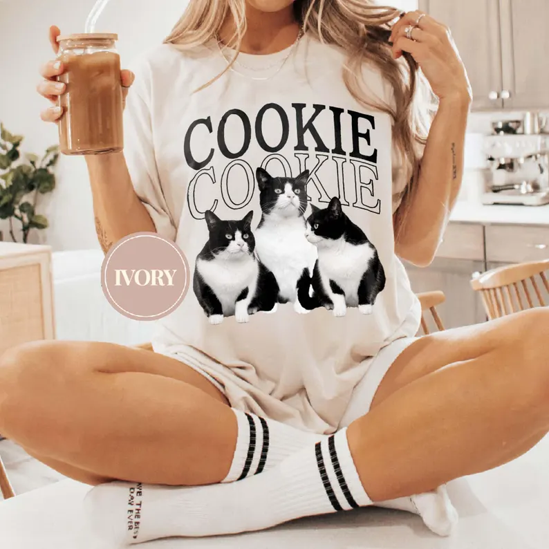 ダブルデザイン対応 ペット写真カスタムTシャツ、スウェットシャツ、パーカー-welikecustom-MJ