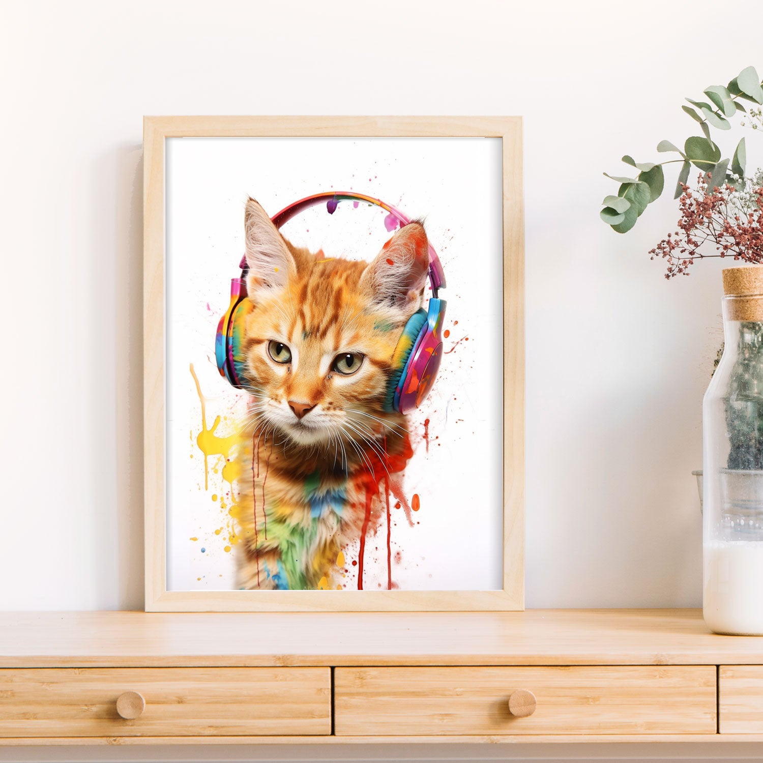 グラフィティドッグアート、写真からカスタムペットの肖像画、ポップアート-welikecustom-MJ