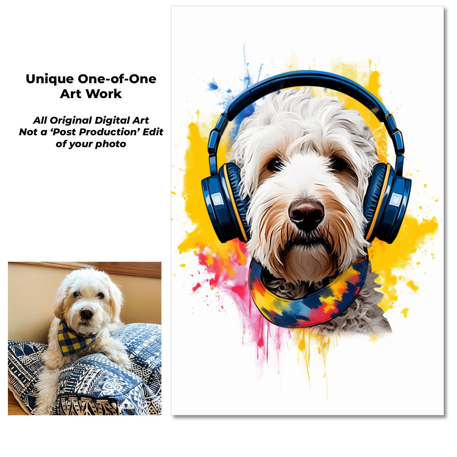 グラフィティドッグアート、写真からカスタムペットの肖像画