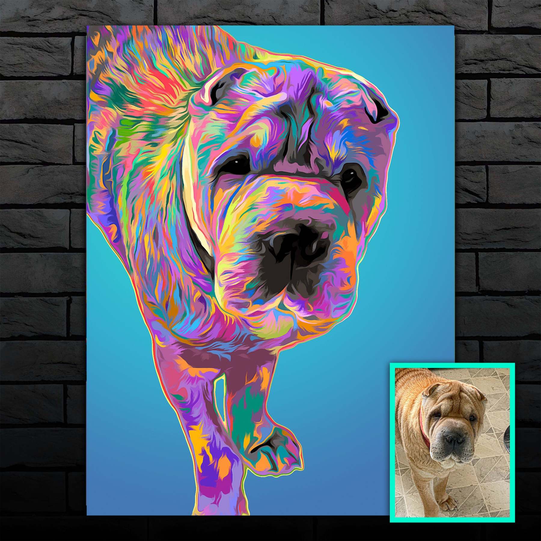 あなたの写真からカスタムペットの肖像画、ポップアート、犬、猫-welikecustom-MJ