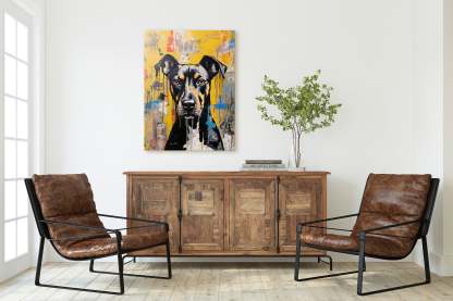 黒と茶色のペットグラフィティポップアートはキャンバスをロールバックしました-welikecustom-MJ