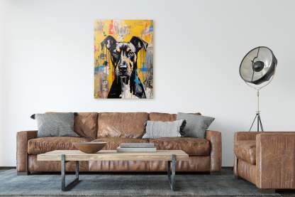 黒と茶色のペットグラフィティポップアートはキャンバスをロールバックしました-welikecustom-MJ