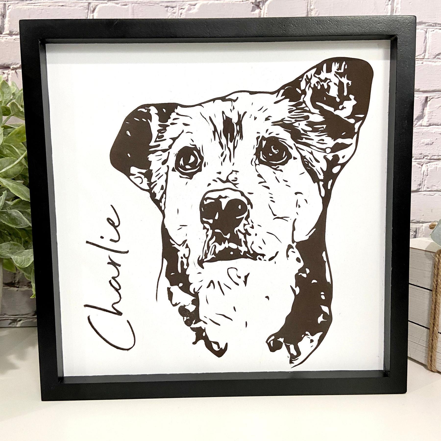 （フレームなし）モノクロ彫刻風 ペットポートレート｜写真から作る高級感あるペット似顔絵アート-welikecustom-MJ