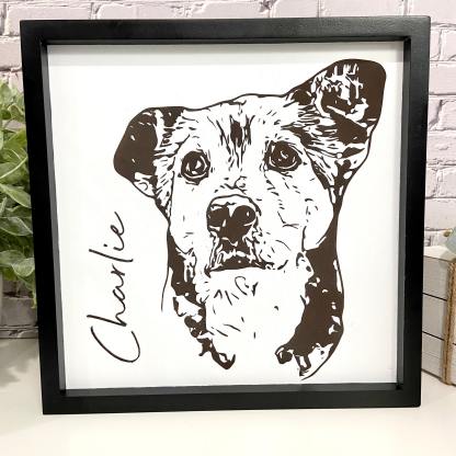 （フレームなし）モノクロ彫刻風 ペットポートレート｜写真から作る高級感あるペット似顔絵アート-welikecustom-MJ