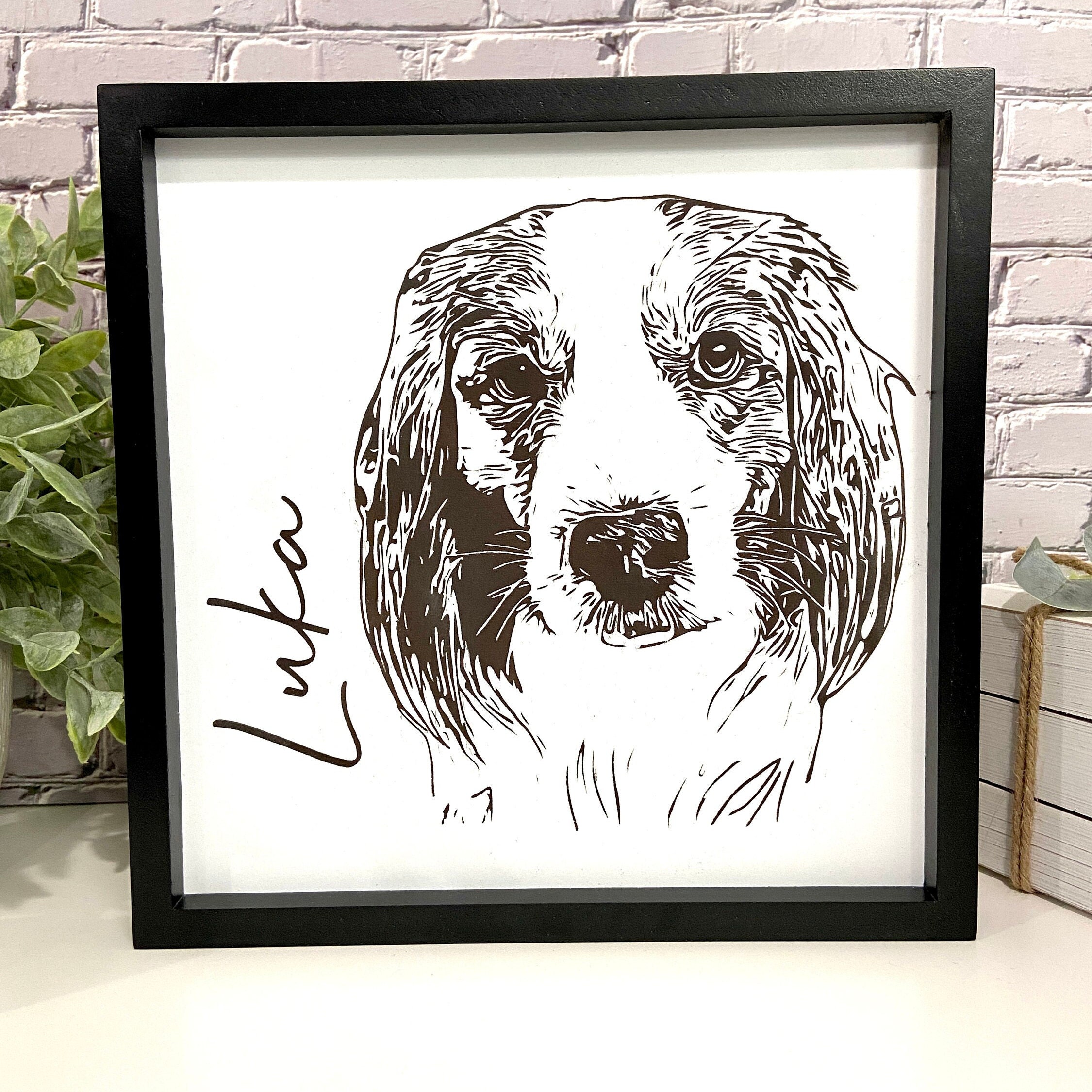 （フレームなし）モノクロ彫刻風 ペットポートレート｜写真から作る高級感あるペット似顔絵アート-welikecustom-MJ