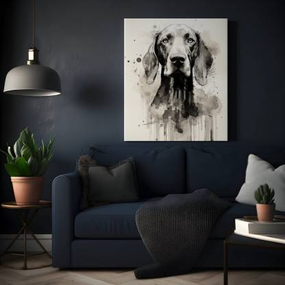 モノクロ水彩画風 ペット肖像画-welikecustom-MJ