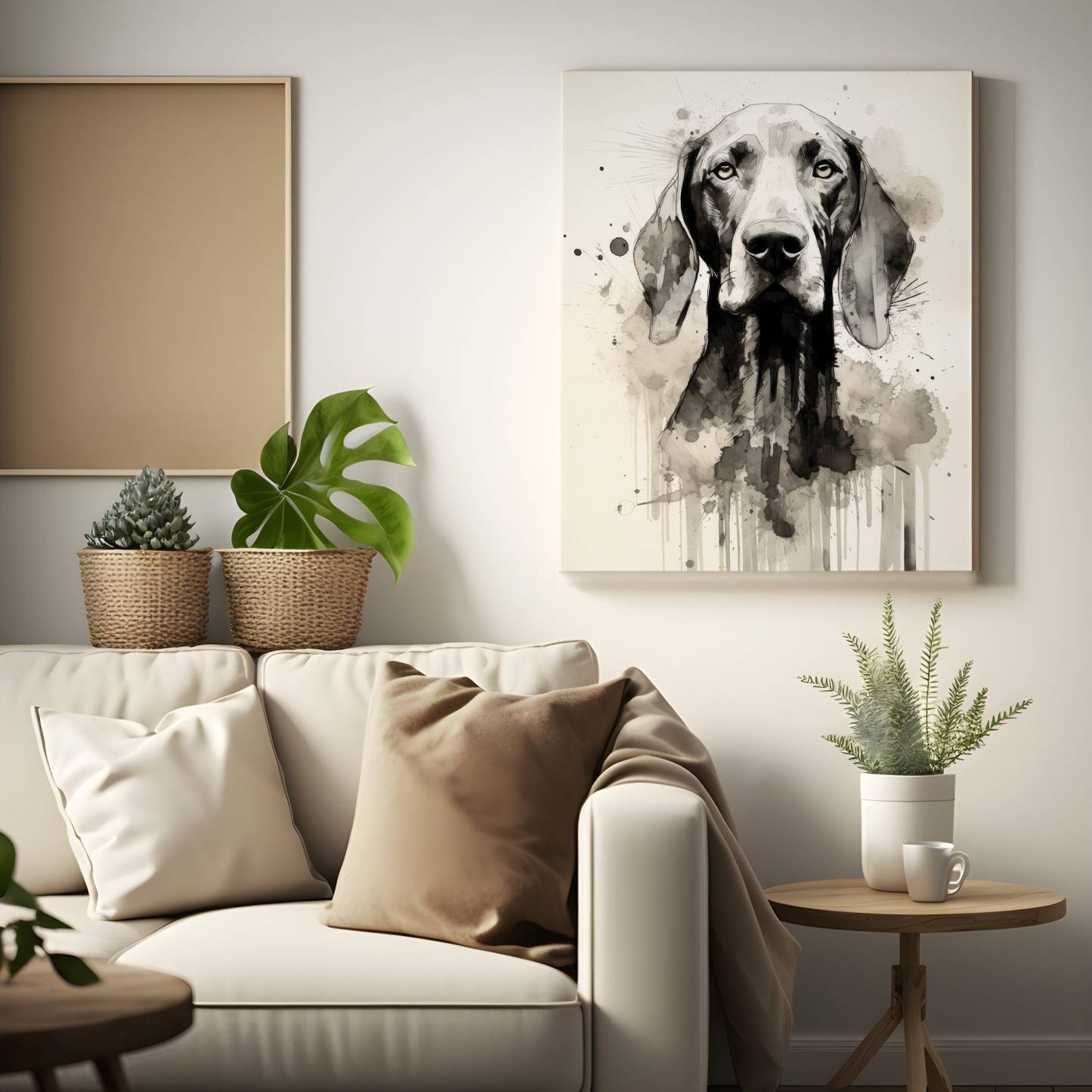 モノクロ水彩画風 ペット肖像画-welikecustom-MJ