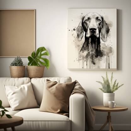 モノクロ水彩画風 ペット肖像画-welikecustom-MJ