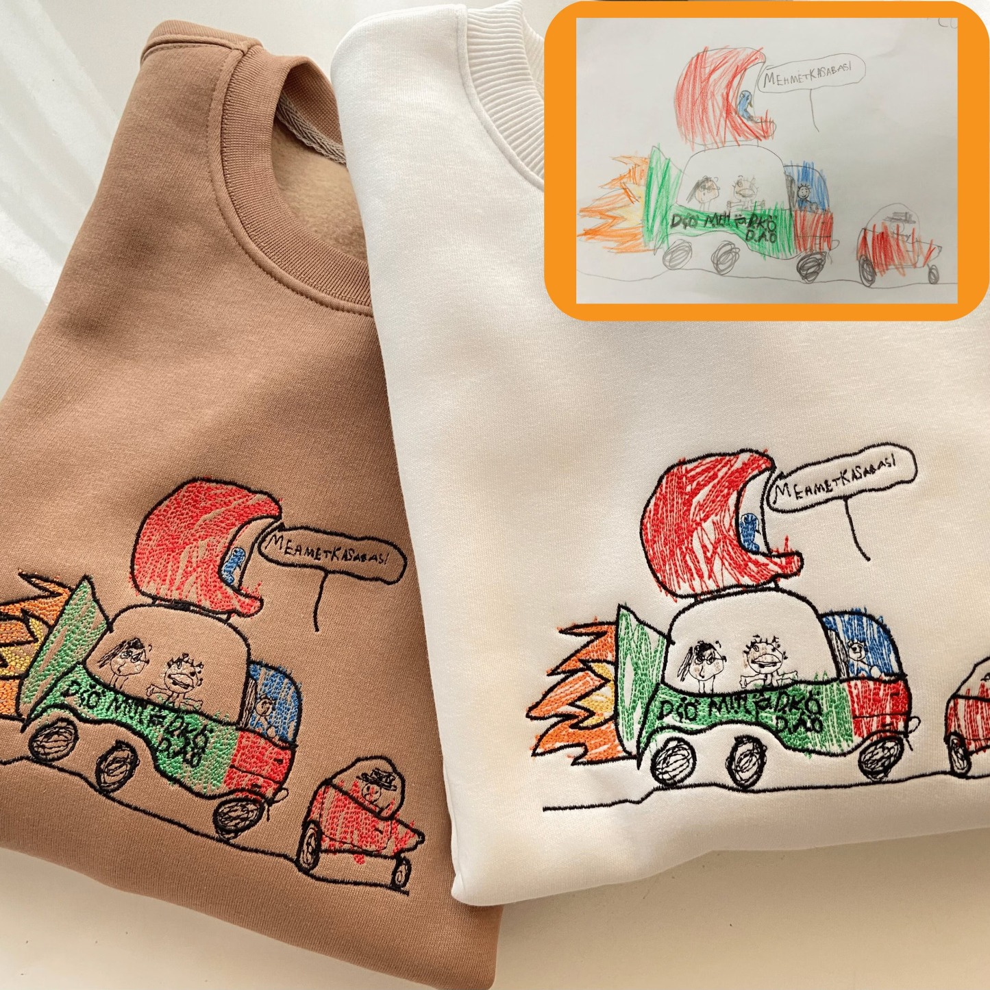 子供の絵を刺繍に！カスタム刺繍Tシャツ、スウェットシャツ、パーカー-welikecustom-MJ