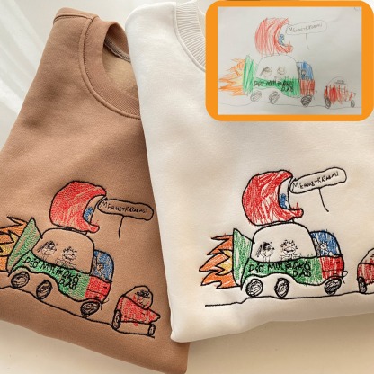 子供の絵を刺繍に！カスタム刺繍Tシャツ、スウェットシャツ、パーカー-welikecustom-MJ
