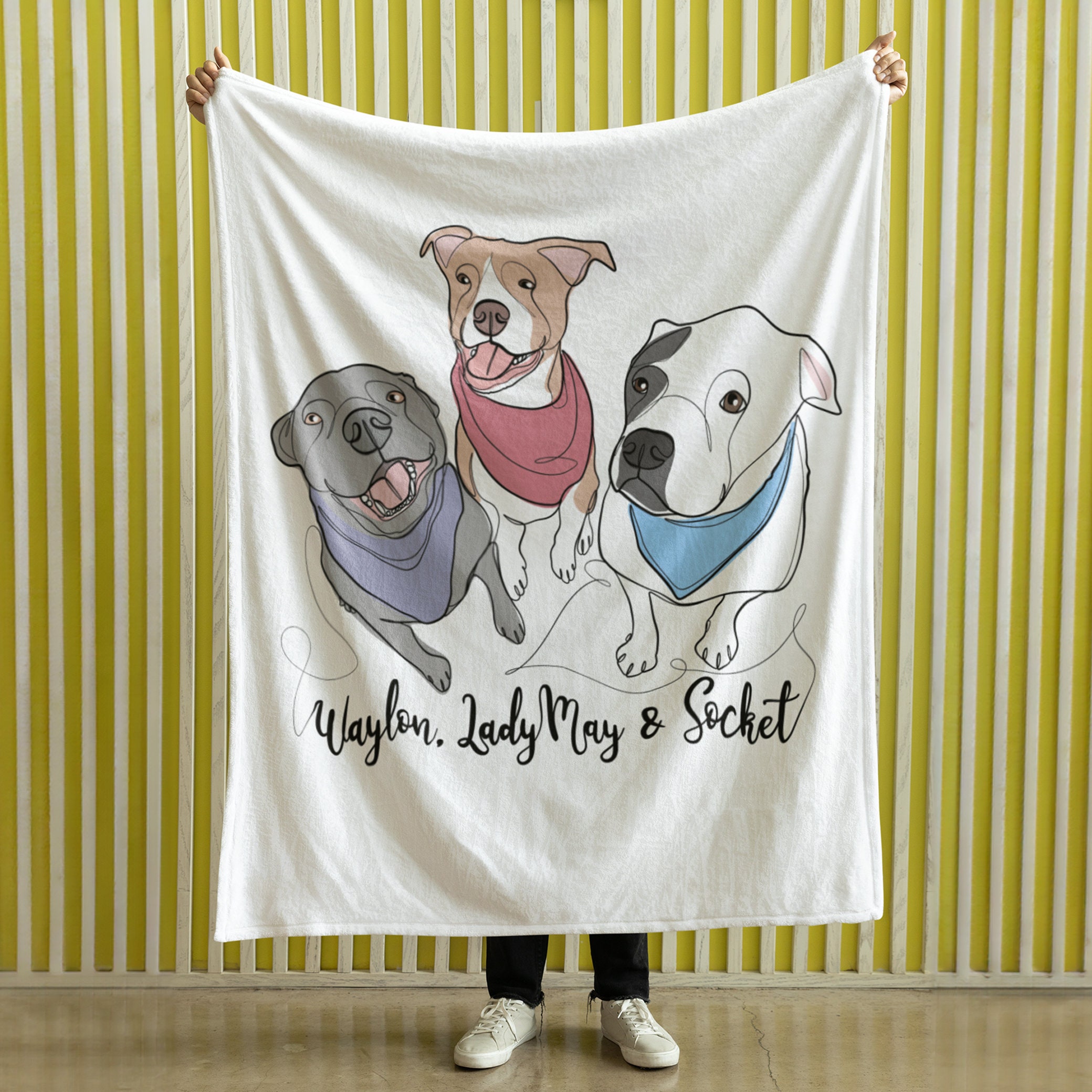 カスタム ペットの写真の抽象的なスタイルのブランケット-welikecustom-MJ