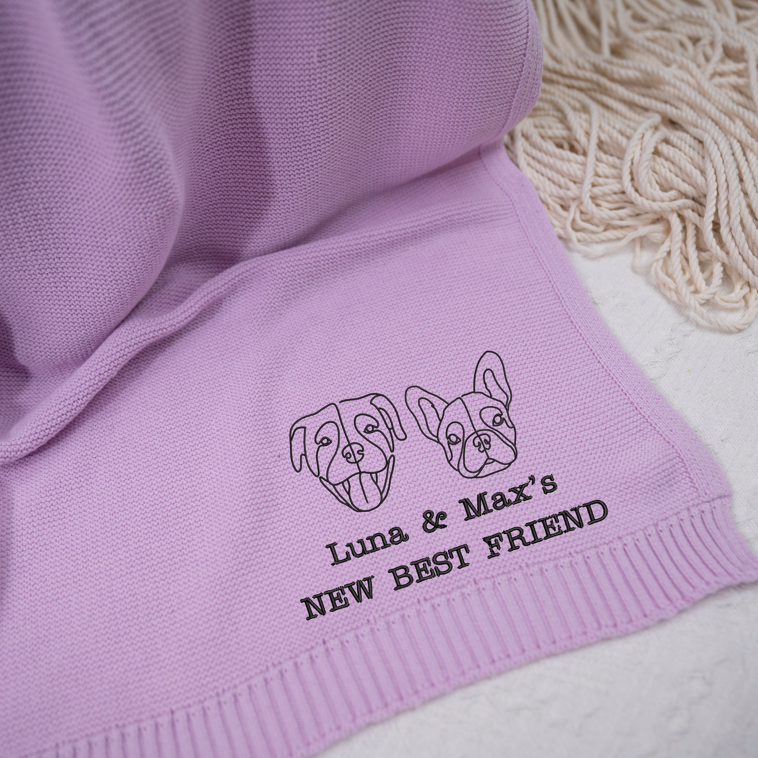 カスタムペットの写真シルエット刺繍ニットブランケット-welikecustom-MJ