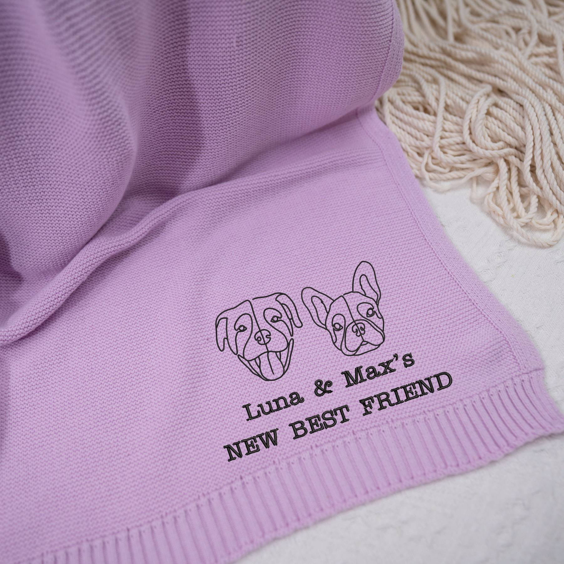 カスタムペットの写真シルエット刺繍ニットブランケット-welikecustom-MJ