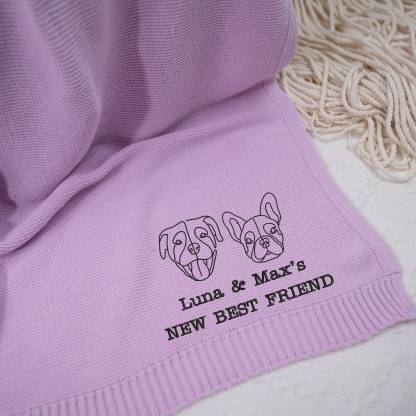 カスタムペットの写真シルエット刺繍ニットブランケット-welikecustom-MJ