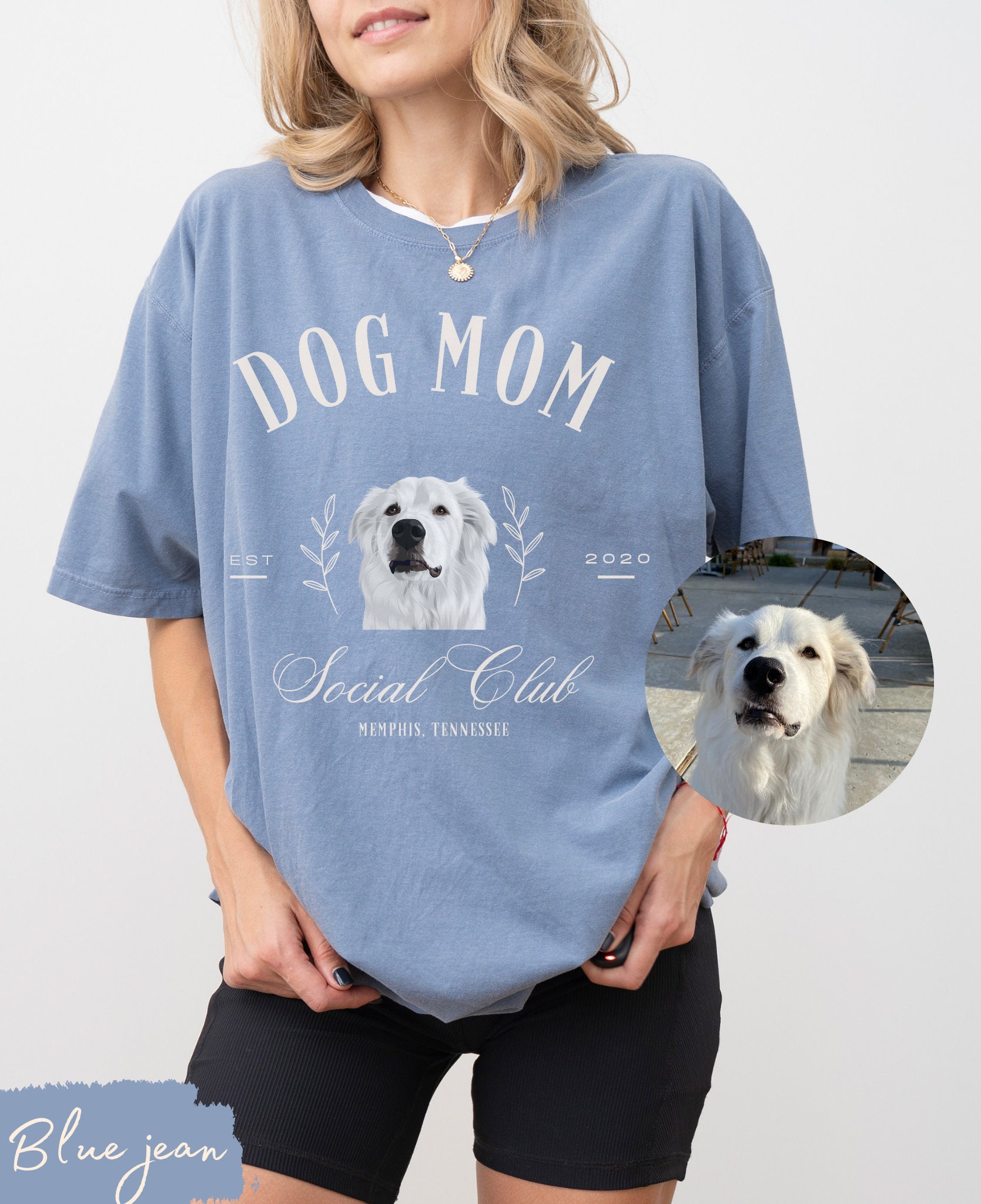 春の手書きイラスト風 ペット写真カスタムTシャツ、スウェット、パーカー-welikecustom-MJ