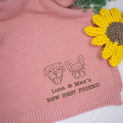 カスタムペットの写真シルエット刺繍ニットブランケット-welikecustom-MJ