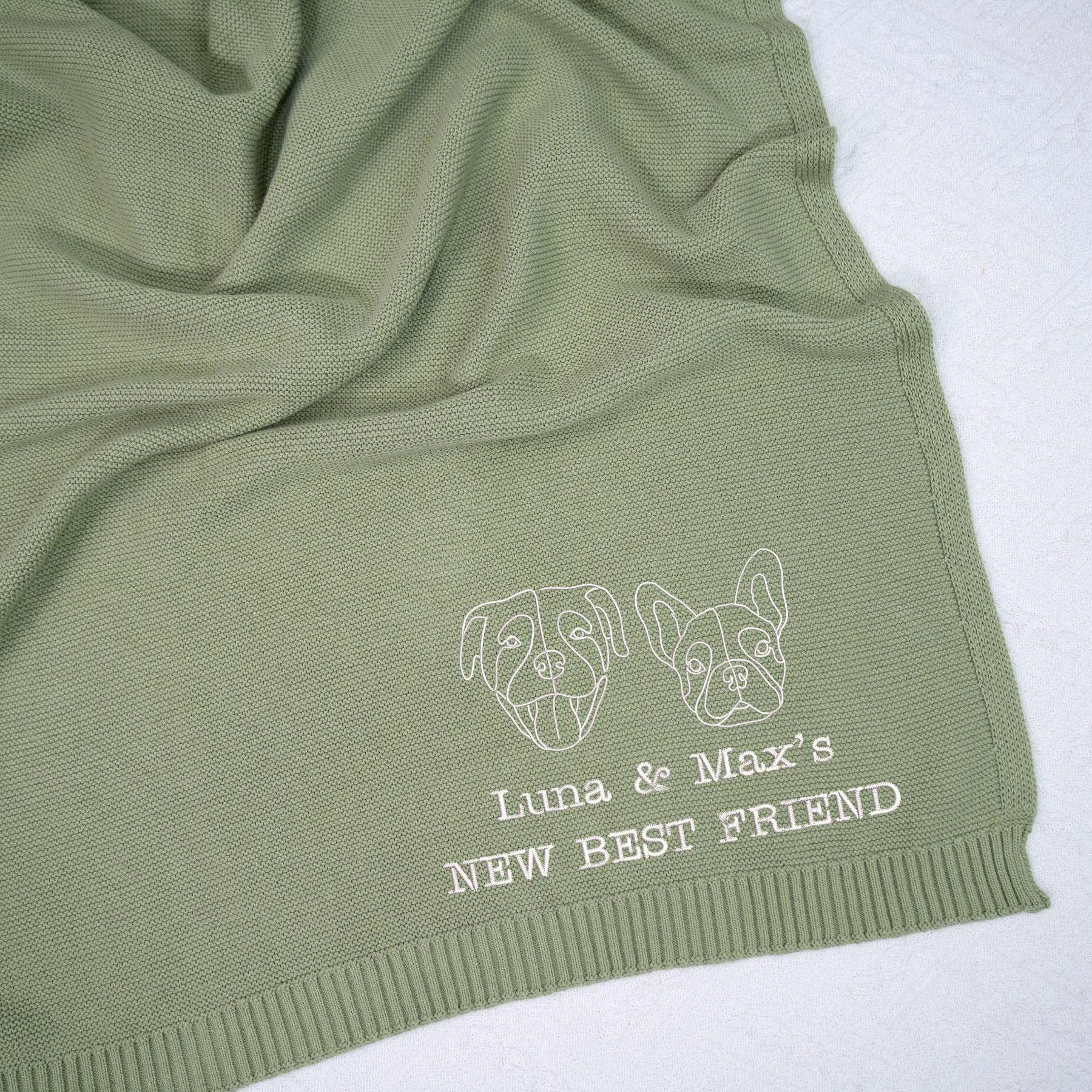 カスタムペットの写真シルエット刺繍ニットブランケット-welikecustom-MJ