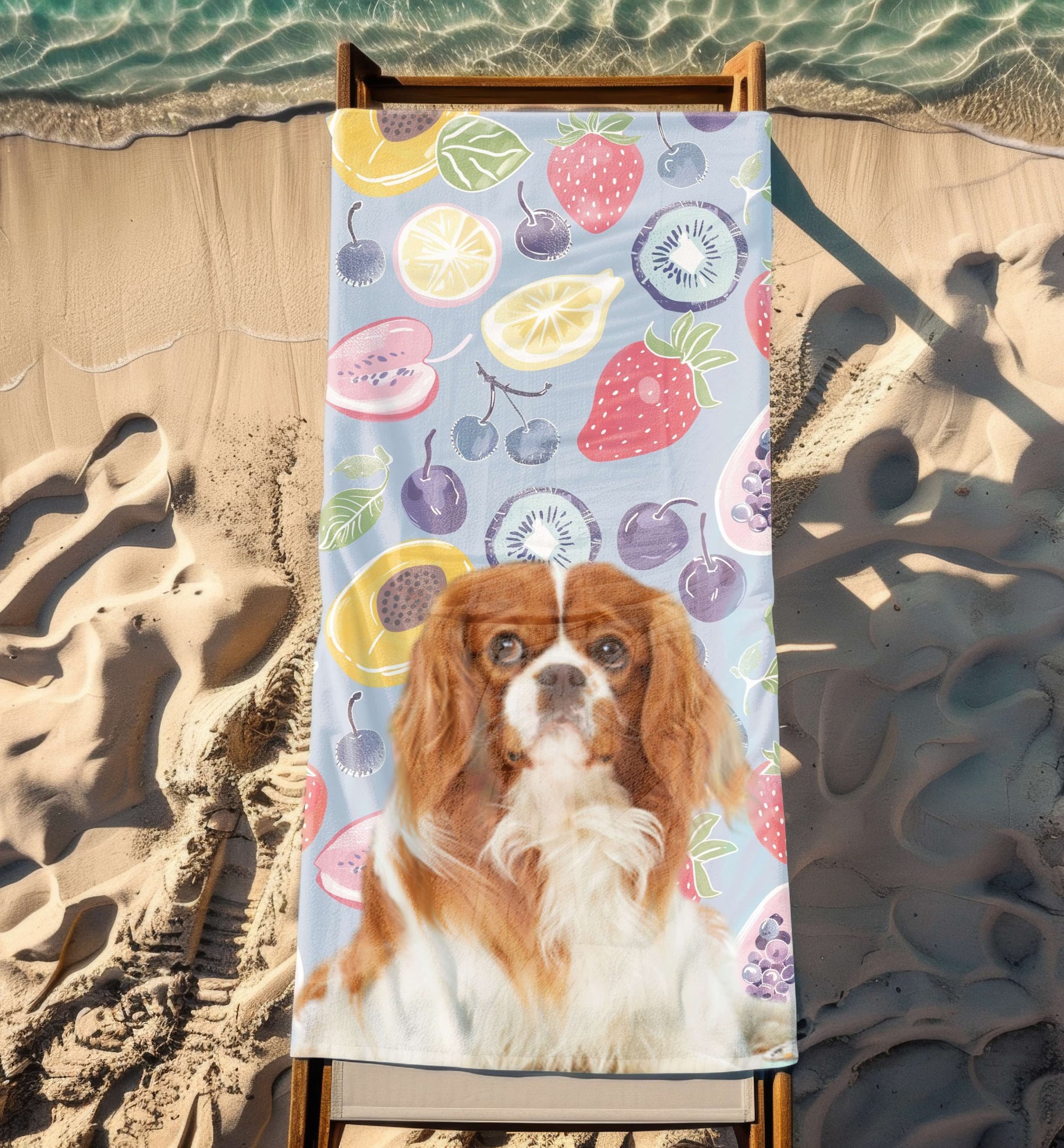 「カラフルなフルーツ」フォトカスタム ビーチタオル-welikecustom-MJ