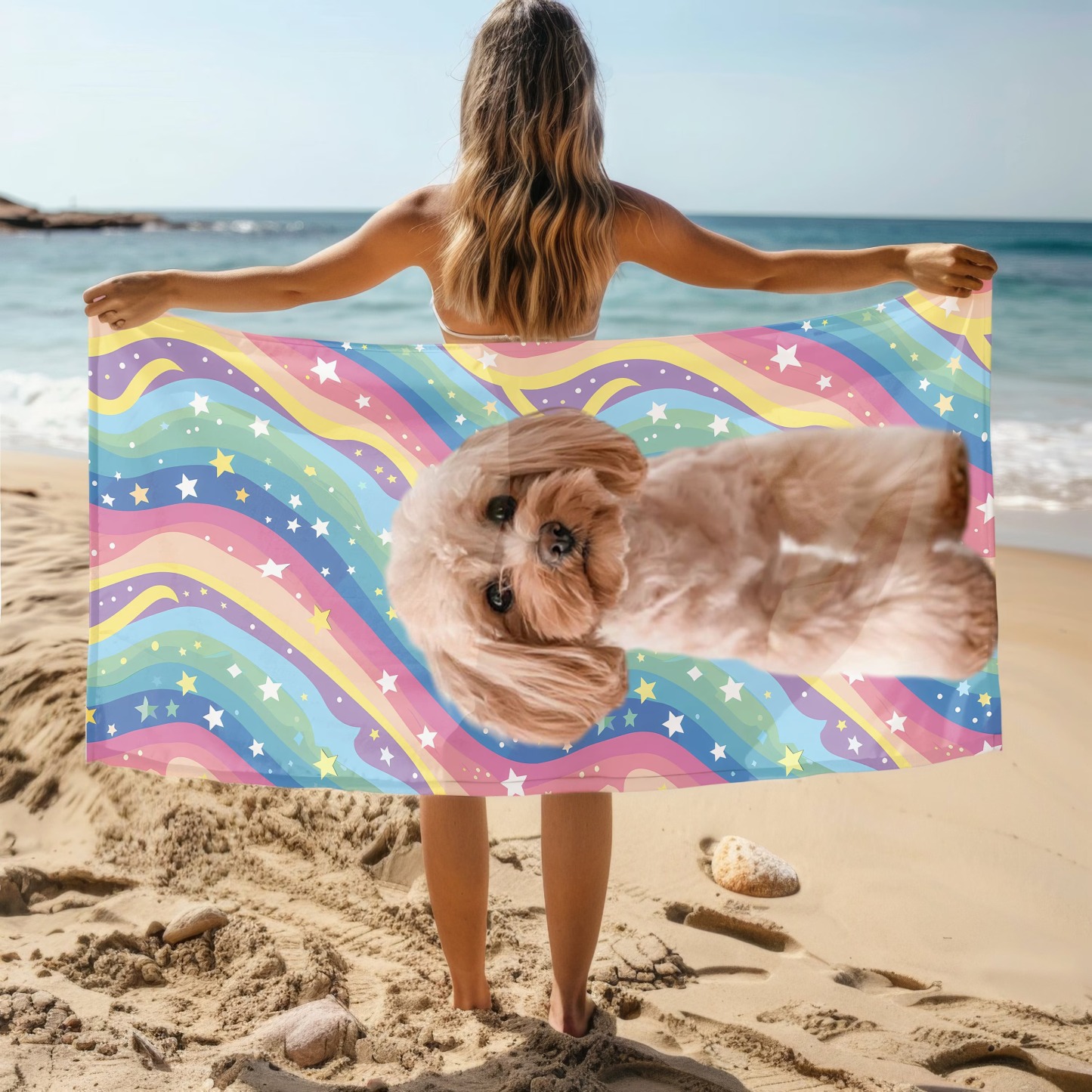 「虹」フォトカスタム ビーチタオル-welikecustom-MJ